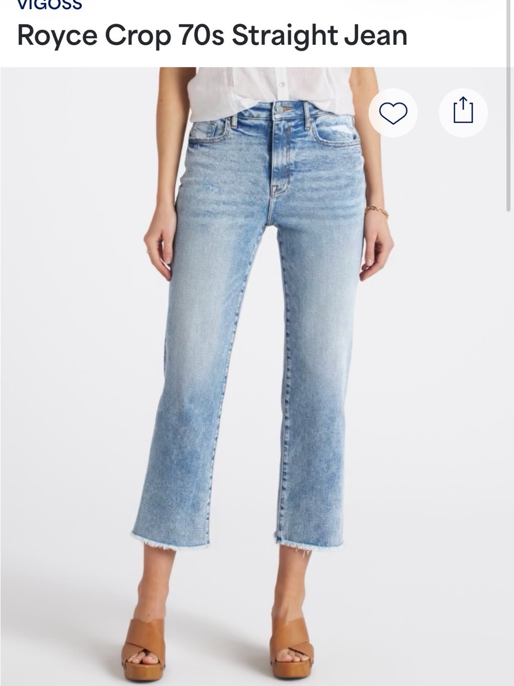 Vigoss Light Blue Cropped Straight Jeans